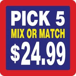 Pick 5 Mix or Match $24.99 Meat Label 2X2 IN Yellow Red Blue Square Tamper Evident 500 Count/Roll 25 Rolls/Case