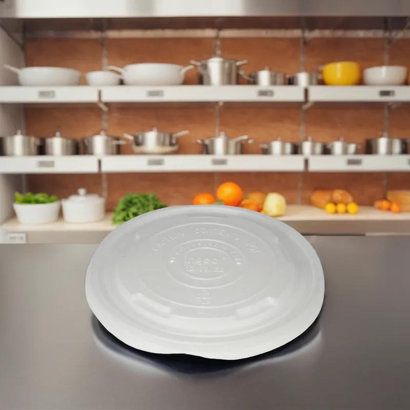 Lid Flat Plastic Round For 12 OZ Soup Cup 500/Case