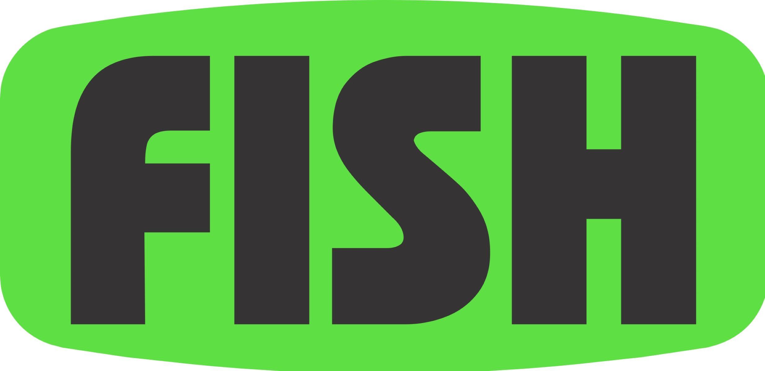 Fish Label 0.625X1.25 IN Black Fluorescent Green Short Oval 1000 Count/Roll 60 Rolls/Case 60000 Count/Case