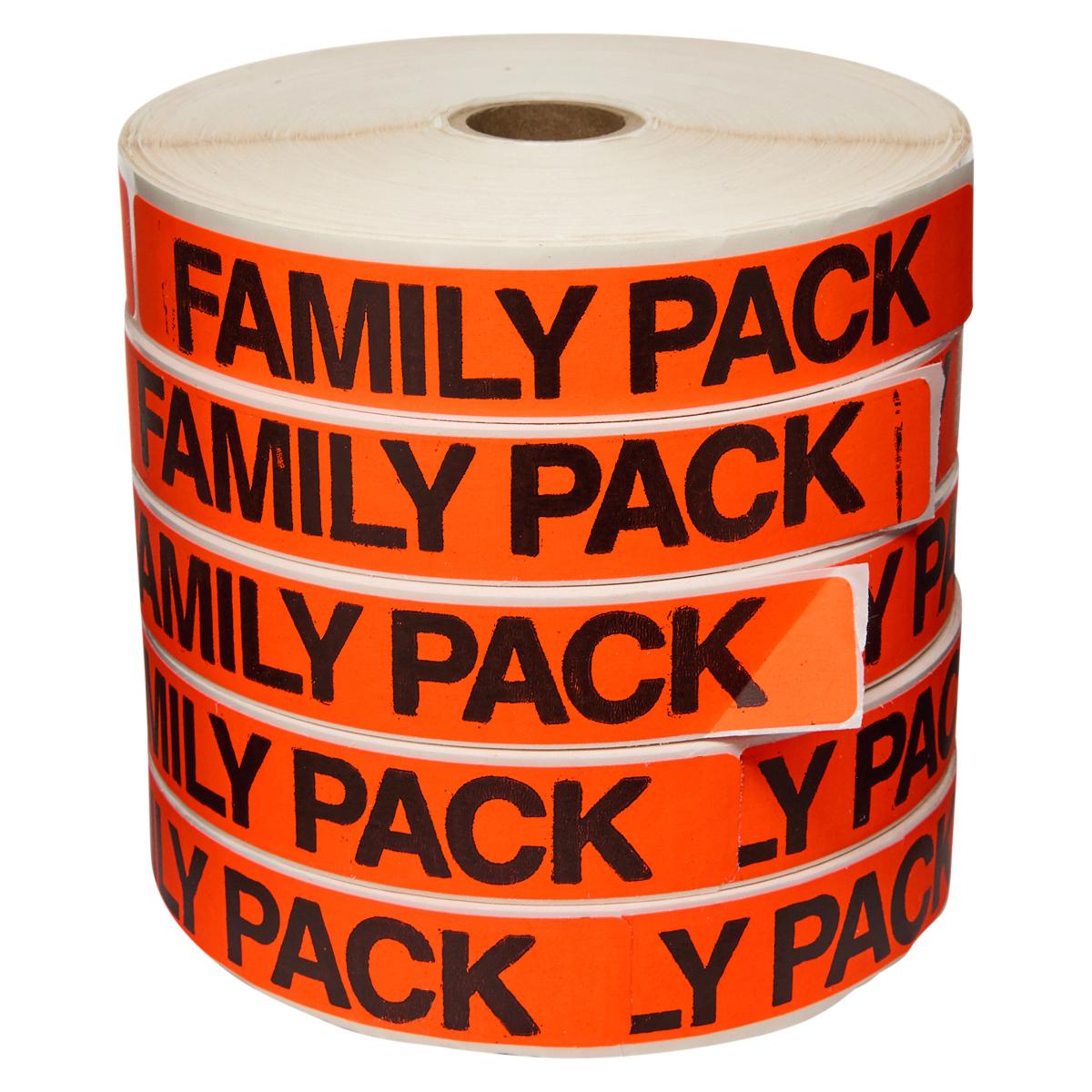 Family Pack Label 1X7 IN Dayglo 2500/Pack