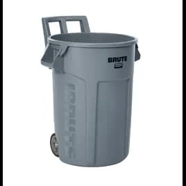 Brute® Trash 1-Stream Curbside Trash 28.36X27.57X35.75 IN 44 GAL 176 QT Gray Resin Venting Channels Food Safe Wheels 1/Each