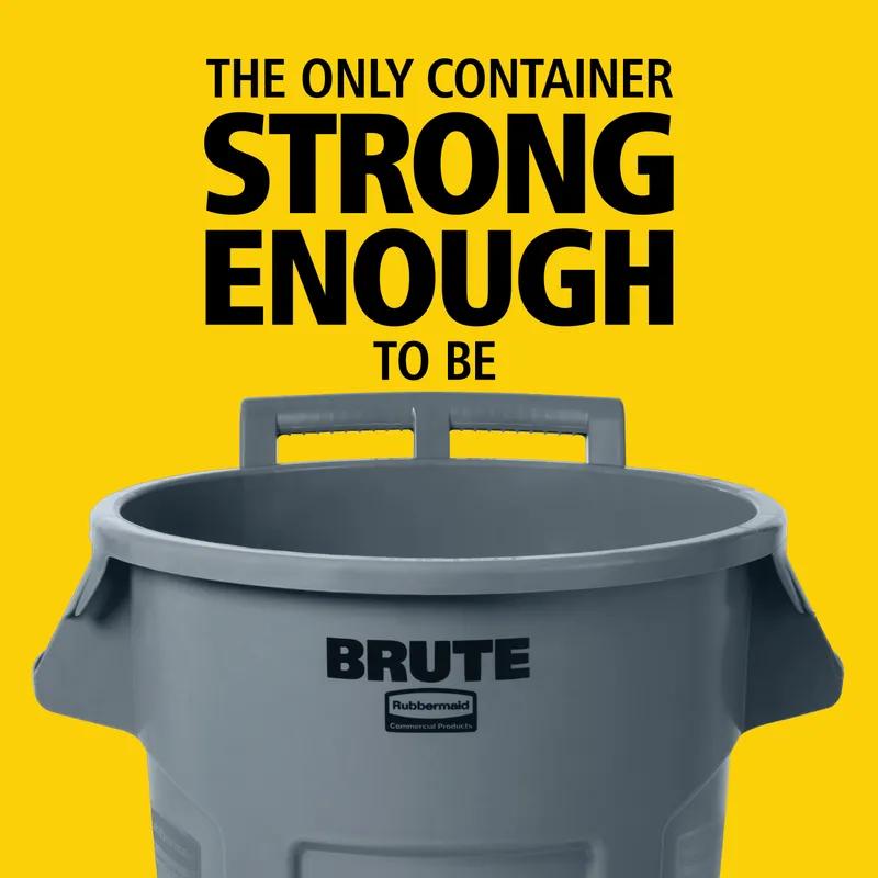 Brute® Trash 1-Stream Curbside Trash 28.36X27.57X35.75 IN 44 GAL 176 QT Gray Resin Venting Channels Food Safe Wheels 1/Each