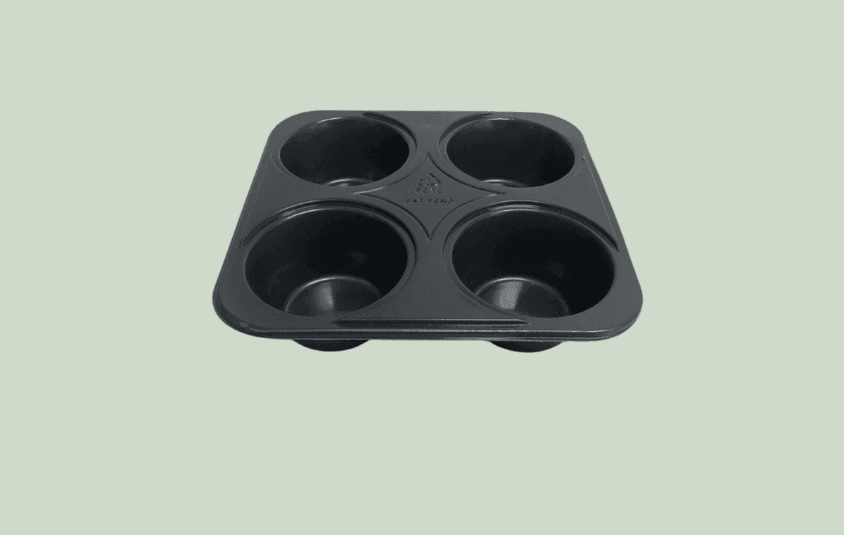 Lid 1 Compartment PET Clear Square For 4 CT Muffin Bakery Container 250/Case