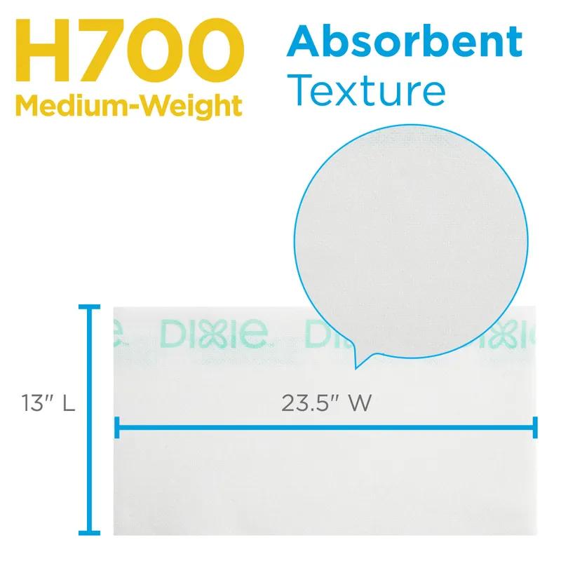 Dixie® H700 Food Service Cleaning Towel 23.5X13 IN 1 PLY HEF White Green Stripe 150/Case