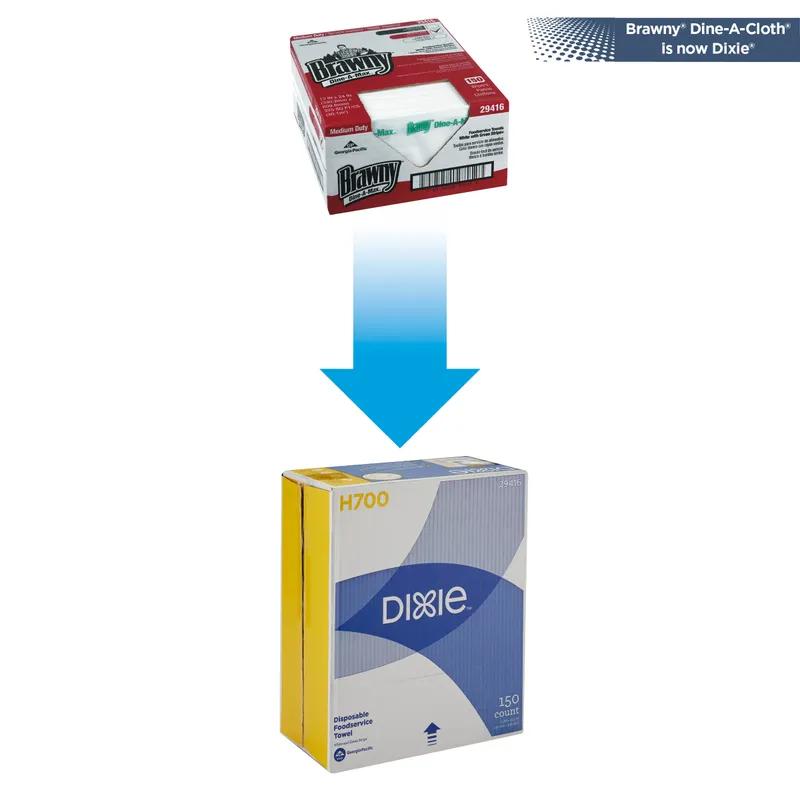 Dixie® H700 Food Service Cleaning Towel 23.5X13 IN 1 PLY HEF White Green Stripe 150/Case