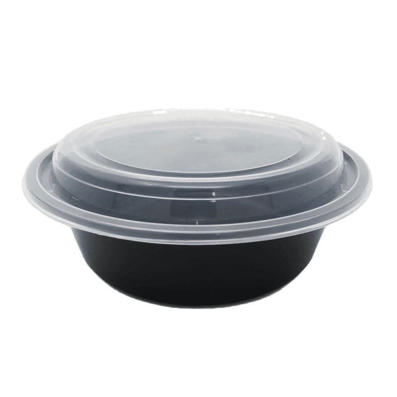 Take-Out Container Base & Lid Combo With Dome Lid 32 OZ PP Clear Round 240/Case