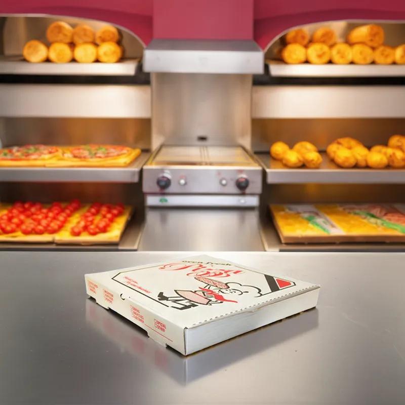 Pizza Box 10X10 IN Corrugated Cardboard White Stock Print 50/Bundle