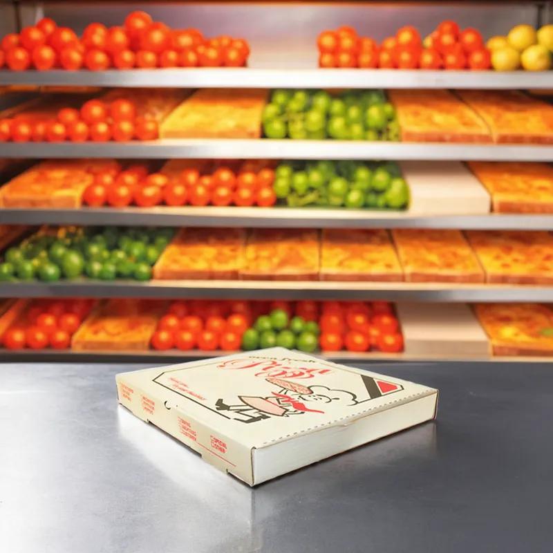Pizza Box 10X10 IN Corrugated Cardboard White Stock Print 50/Bundle