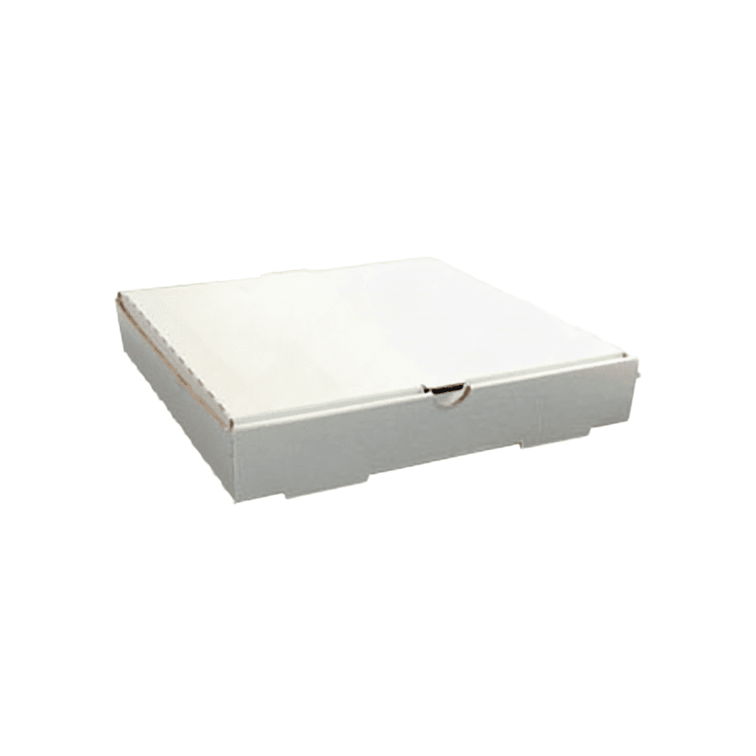 Pizza Box 10X10X2 IN Corrugated Cardboard White 50/Bundle