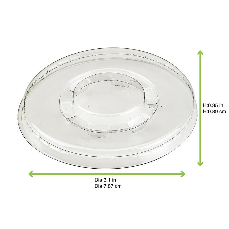 Lid Flat 3.1 IN PET Clear Round For Container Freezer Safe 100 Count/Pack 10 Packs/Case 1000 Count/Case