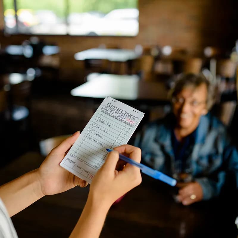 Guest Check 3.5X6.75 IN Cardboard Green 1-Part Medium Single Copy Paper 50 Sheets/Pack 50 Packs/Case 2500 Count/Case