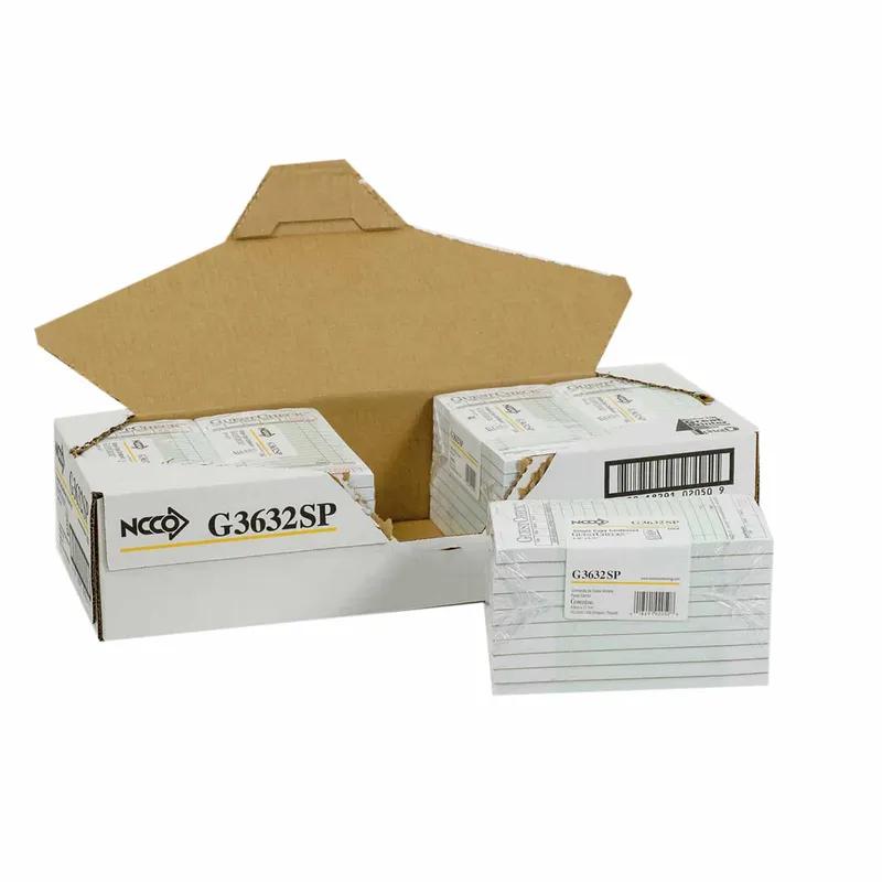 Guest Check 3.5X6.75 IN Cardboard Green 1-Part Medium Single Copy Paper 50 Sheets/Pack 50 Packs/Case 2500 Count/Case