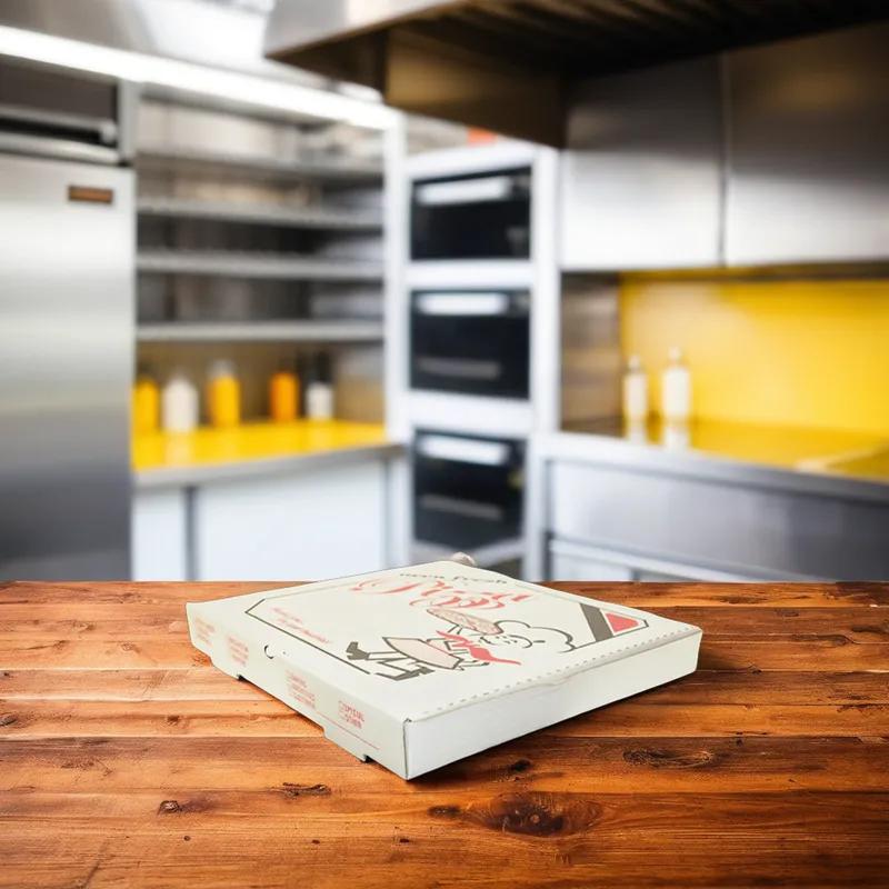 Pizza Box 16X16 IN Corrugated Cardboard White Stock Print 50/Bundle