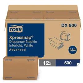 Tork Xpressnap® Dispenser Napkins 8.5X13 IN 4.25X6.5 IN White Paper Interfold Refill 500 Count/Pack 12 Packs/Case