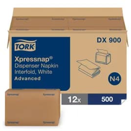Tork Xpressnap® Dispenser Napkins 8.5X13 IN 4.25X6.5 IN White Paper Interfold Refill Embossed 6000/Case