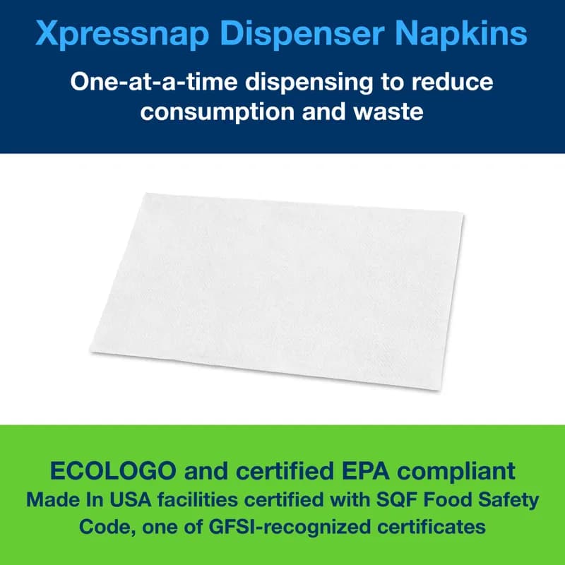 Tork Xpressnap® Dispenser Napkins 8.5X13 IN 4.25X6.5 IN White Paper Interfold Refill Embossed 6000/Case