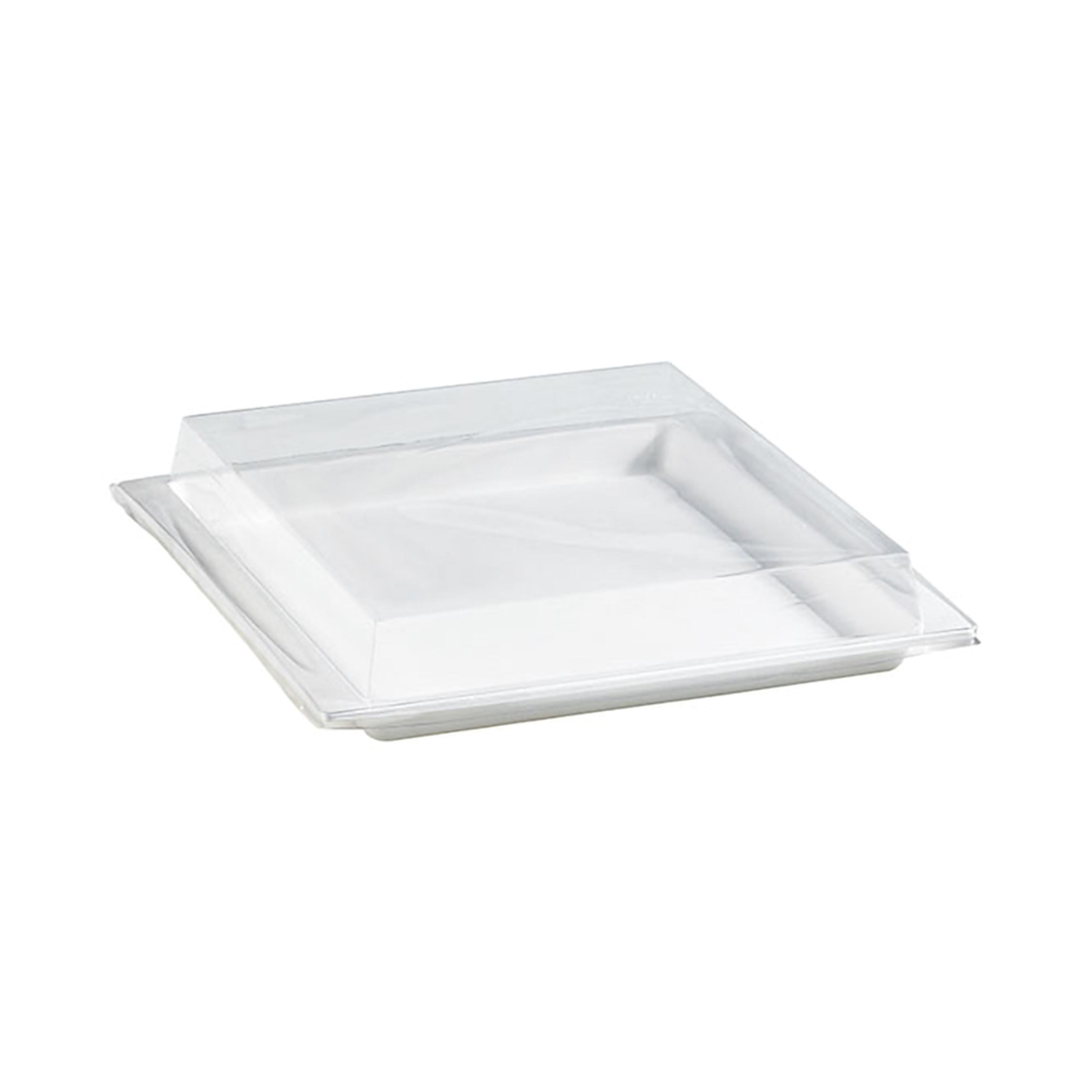 Lid Dome 10.4X10.8X1.4 IN PET Clear Rectangle For Container Freezer Safe 100 Count/Pack 2 Packs/Case 200 Count/Case