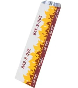 Bagcraft® BBQ Ribs Bag 6X5X20 IN Foil-Lined Paper BBQ To Go Flame Extra Long Insulated 250/Case