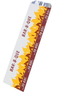 Bagcraft® BBQ Ribs Bag 6X5X20 IN Foil-Lined Paper BBQ To Go Flame Extra Long Insulated 250/Case