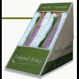 Sandwich Wedge Take-Out Box With Flat Lid 7X3X3 IN Paperboard Kraft Green Triangle Tuck Top 500/Case