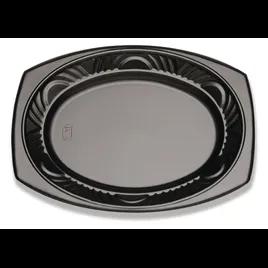 Serving Tray 13X10 IN PS Black Oval 250/Case