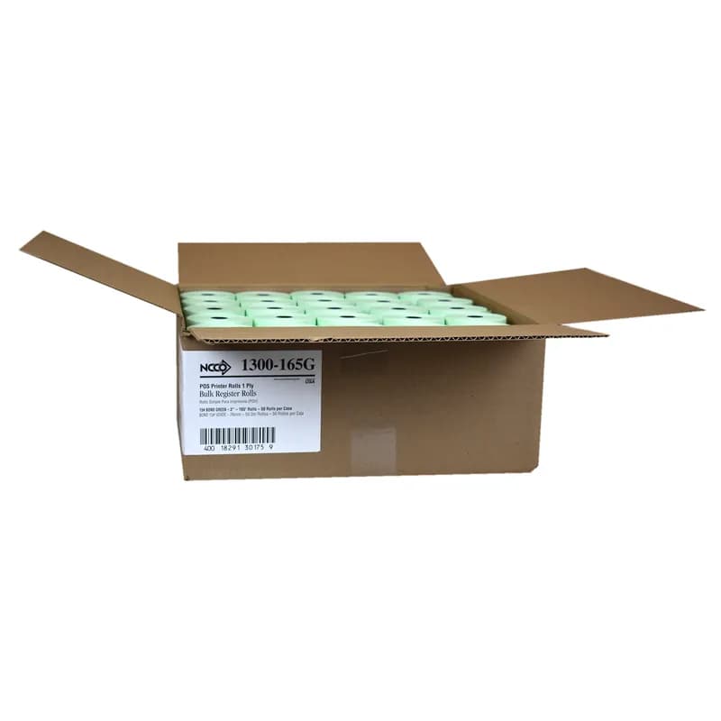 Register Tape 76MM X165FT Green 1PLY Roll 50/Case