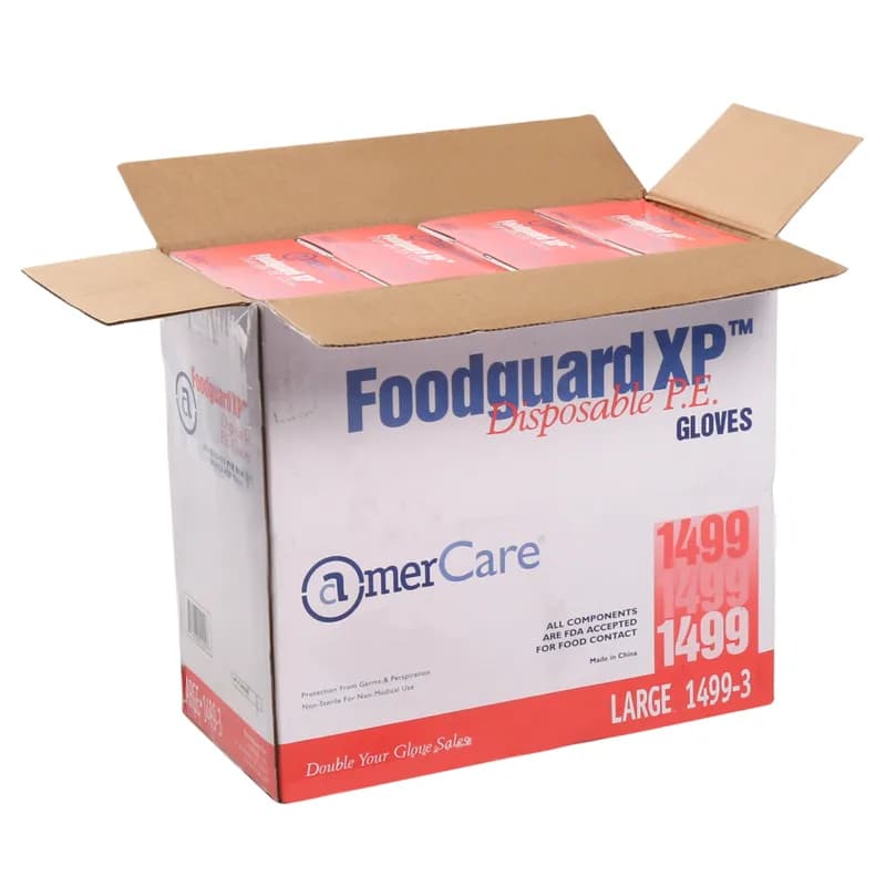 Food Service Gloves Large (LG) PE 500 Count/Pack 4 Packs/Case 2000 Count/Case