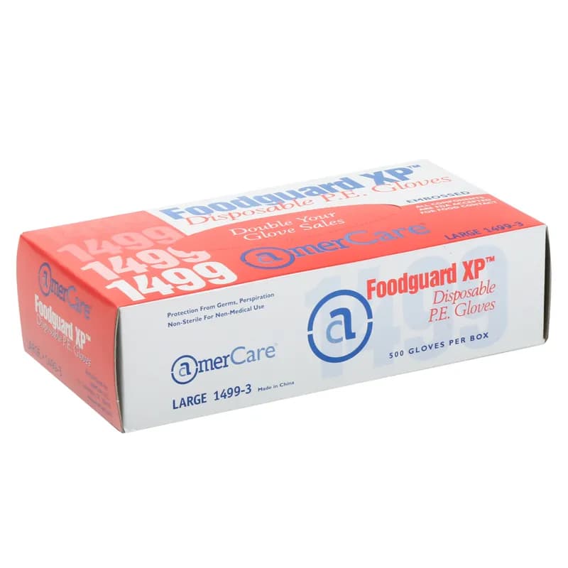 Food Service Gloves Large (LG) PE 500 Count/Pack 4 Packs/Case 2000 Count/Case