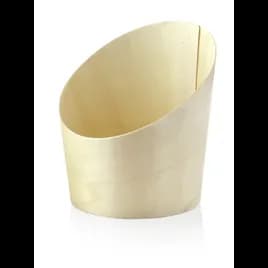 Wrap French Fry Cup & Scoop Base 3.7X4.1 IN Wood Natural Round 25 Count/Pack 4 Packs/Case 100 Count/Case