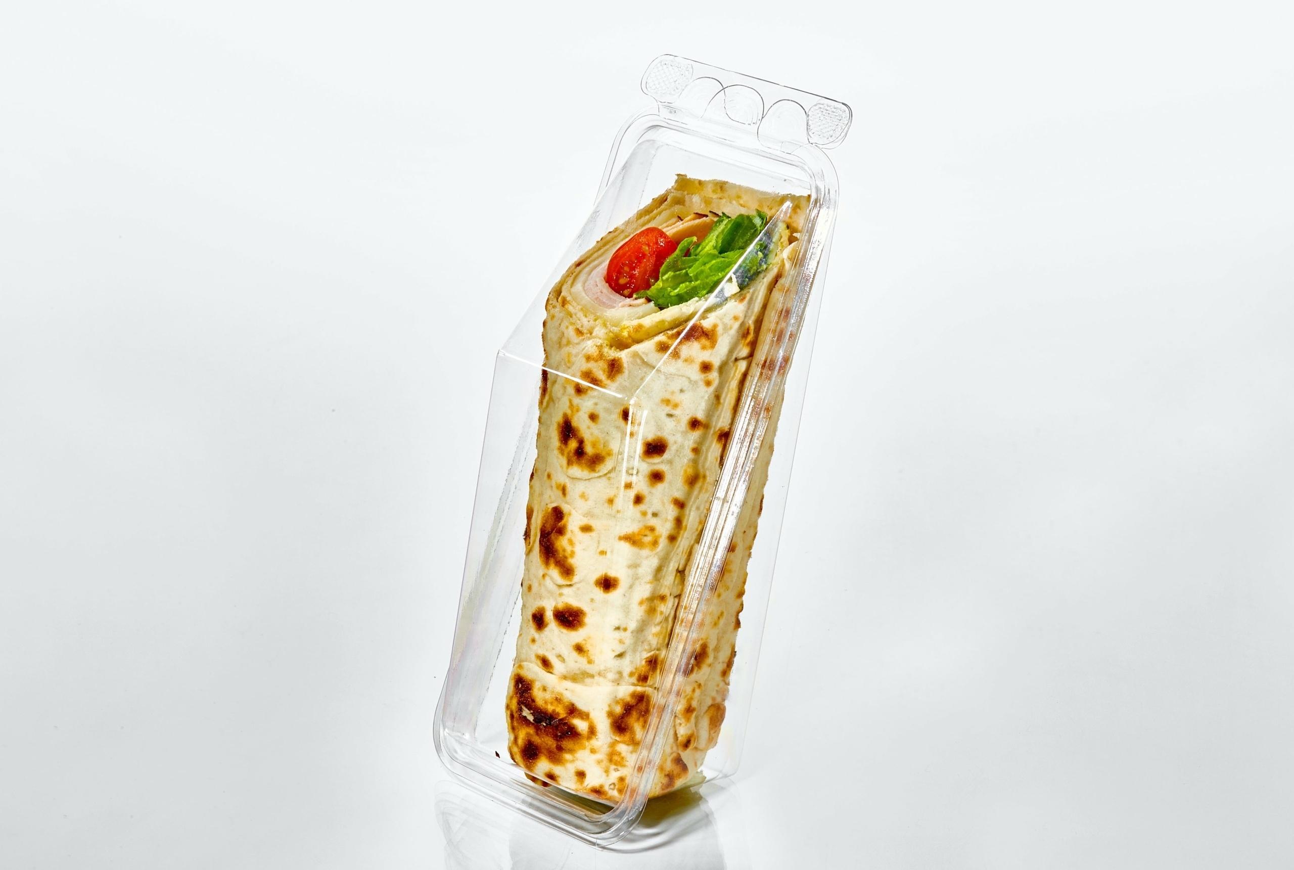 Fresh N' Sealed® Wrap Wedge Hinged With Dome Lid 3X8X3 IN PET Clear Rectangle 455/Case