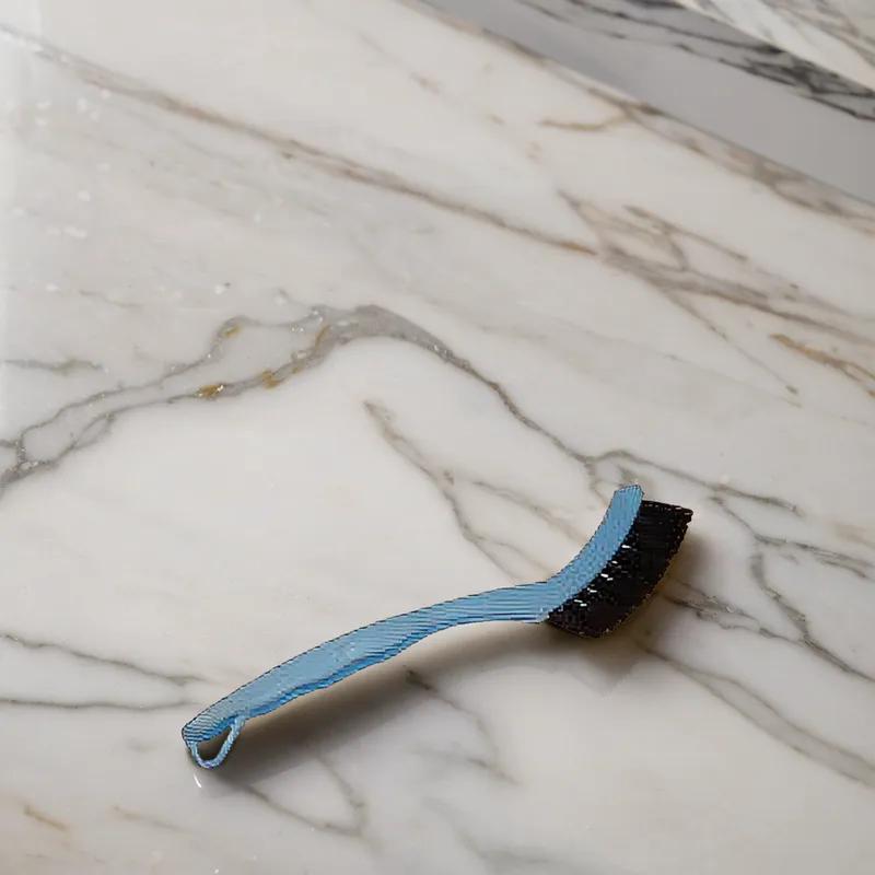 Grout & Tile Brush Plastic Nylon Black Blue Curved 0.75IN Brush Trim 1/Each