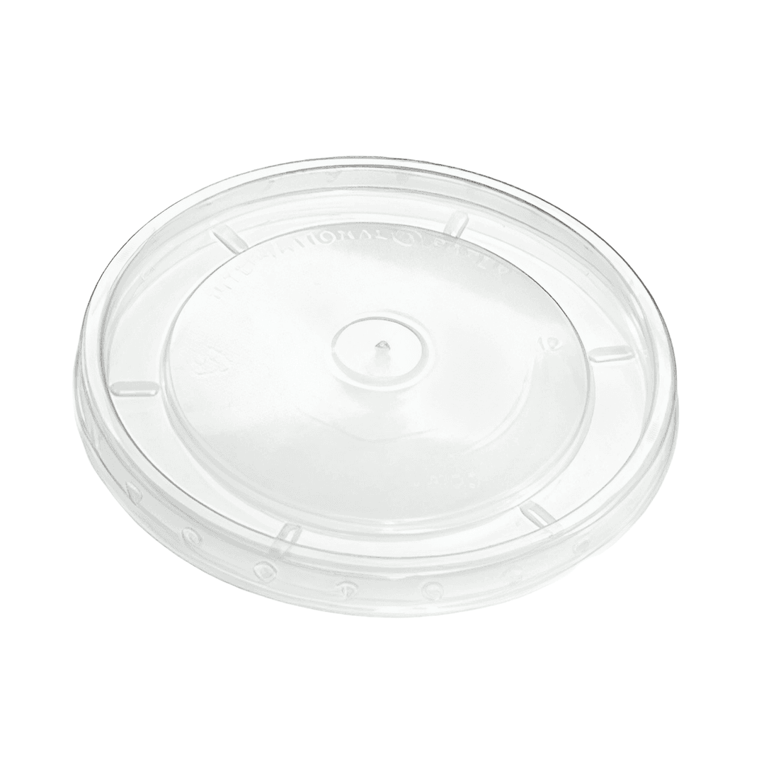 Lid Flat PP Clear Round For 12 OZ Container 1000/Case