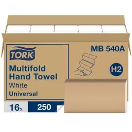 Tork Folded Paper Towel H2 9.5X9.125 IN 3.17X9.125 IN White Multifold Z Embossed Refill 250 Sheets/Pack 16 Packs/Case