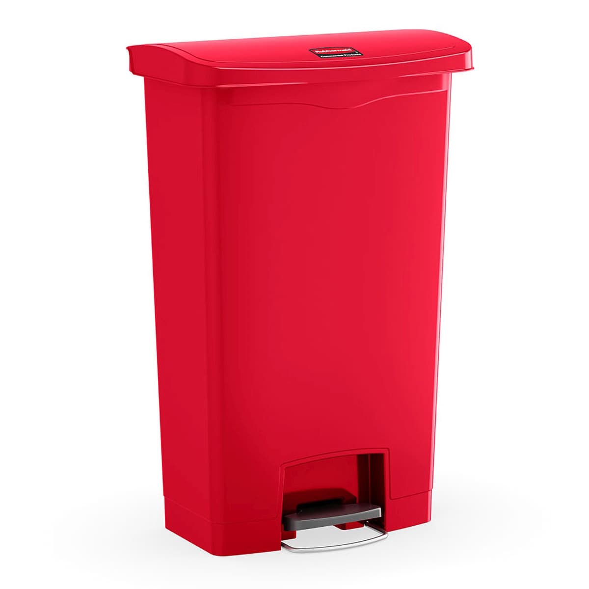 Slim Jim® Trash 1-Stream Trash Can 18.24X11.92X22.22 IN 8 GAL Red Resin Fire Resistant Step-On Slim 1/Each
