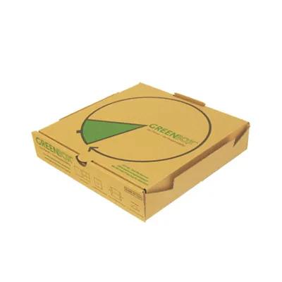 Pizza Box 12 IN Corrugated Paperboard Kraft Fluted B-Flute 50/Bundle