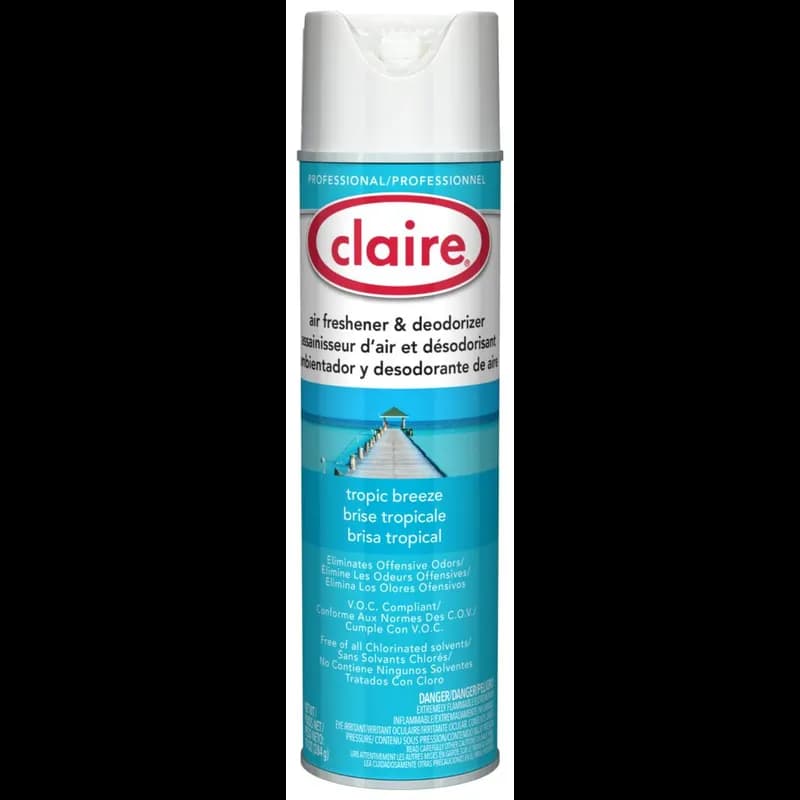 Claire Air Freshener & Deodorizer Tropic Breeze Aerosol 10 OZ 12/Case