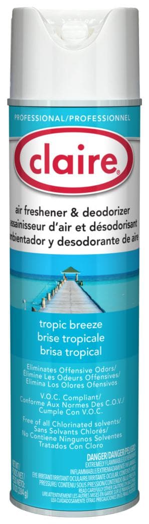 Claire Air Freshener & Deodorizer Tropic Breeze Aerosol 10 OZ 12/Case