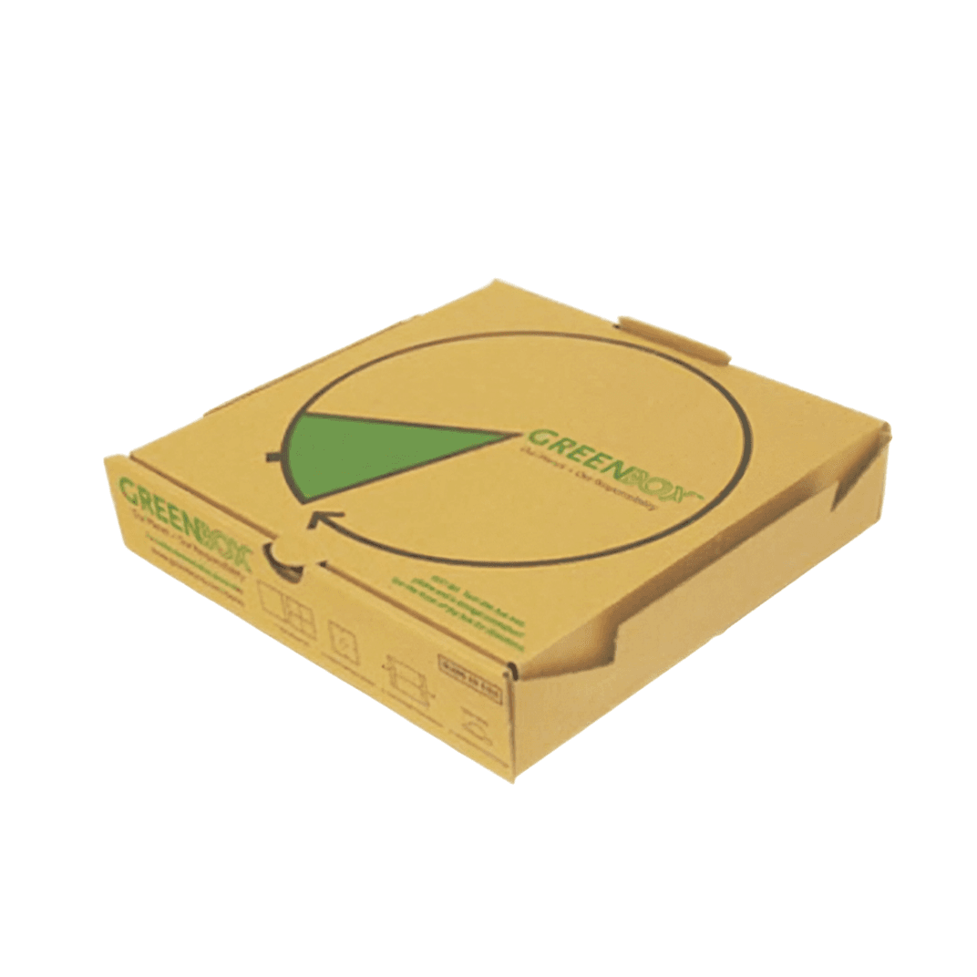 Pizza Box 14 IN Corrugated Paperboard Kraft Fluted B-Flute 50/Bundle