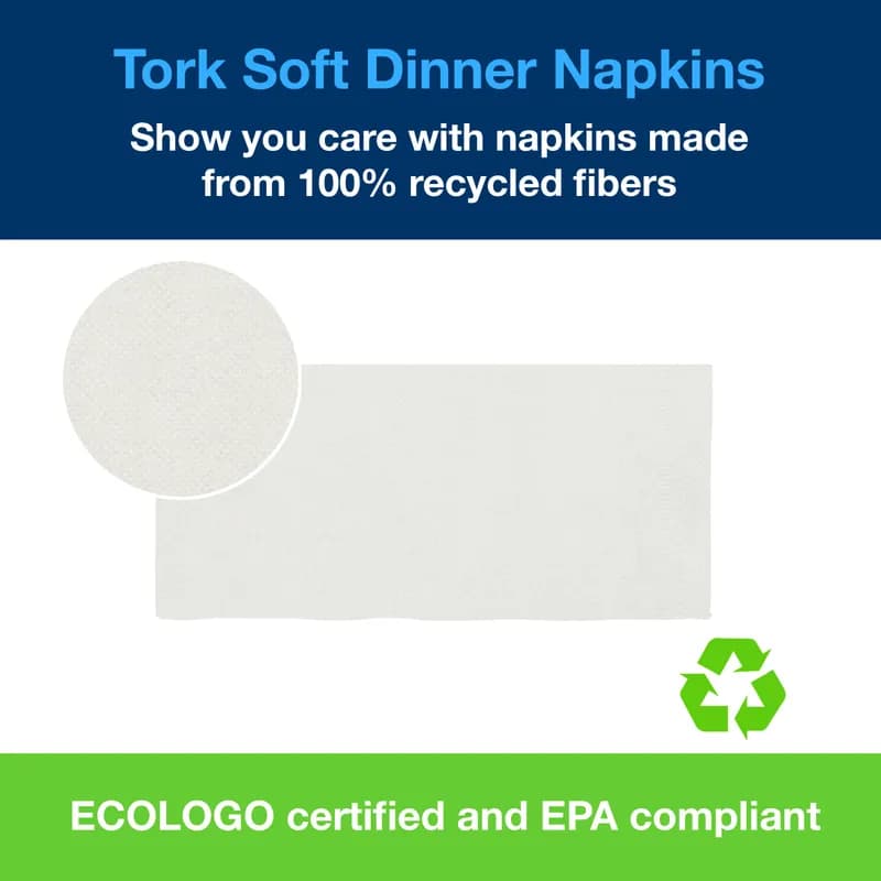 Dinner Napkins 17X16.125 IN 4.25X8 IN White Paper 3PLY 1/8 Fold Refill Embossed 290 Count/Pack 6 Packs/Case