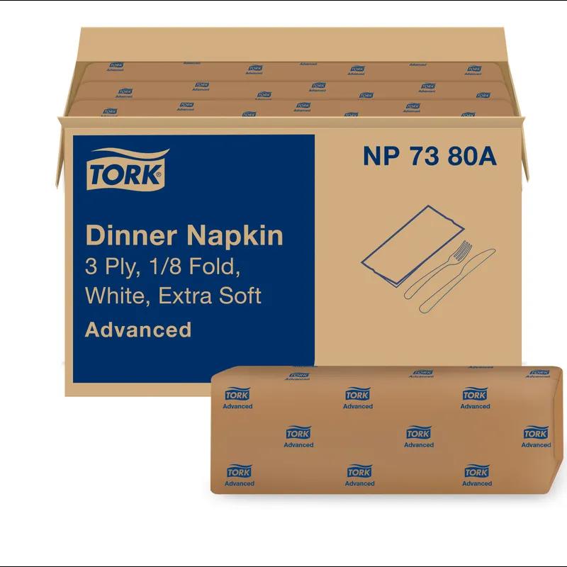 Dinner Napkins 17X16.125 IN 4.25X8 IN White Paper 3PLY 1/8 Fold Refill Embossed 290 Count/Pack 6 Packs/Case