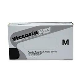 Victoria Bay Examination Gloves Medium (MED) Black 3MIL Nitrile Disposable Powder-Free 1000/Case