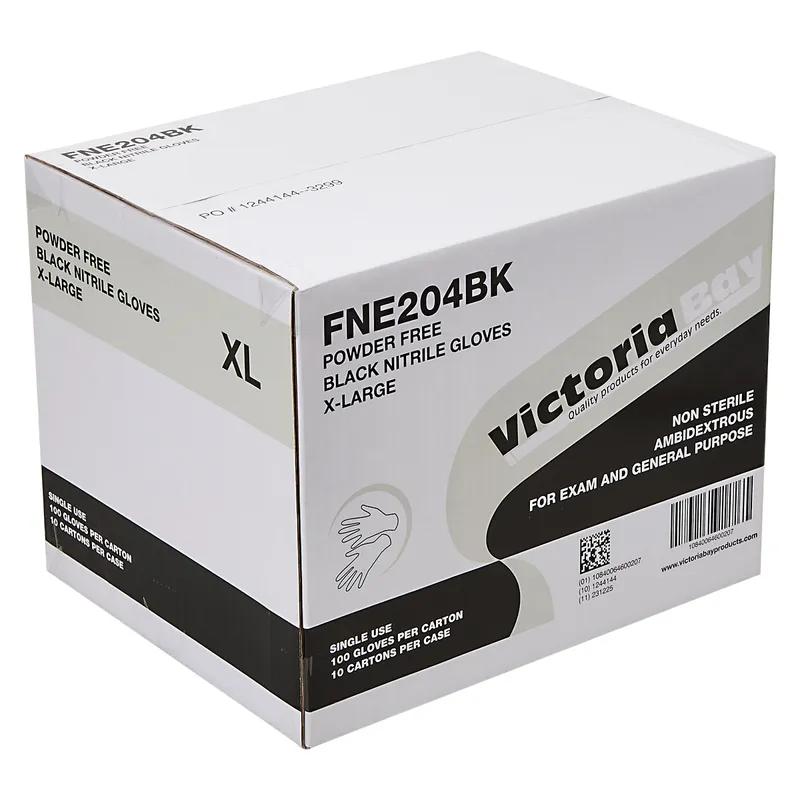 Victoria Bay Examination Gloves XL Black 3MIL Nitrile Rubber Disposable Powder-Free 1000/Case