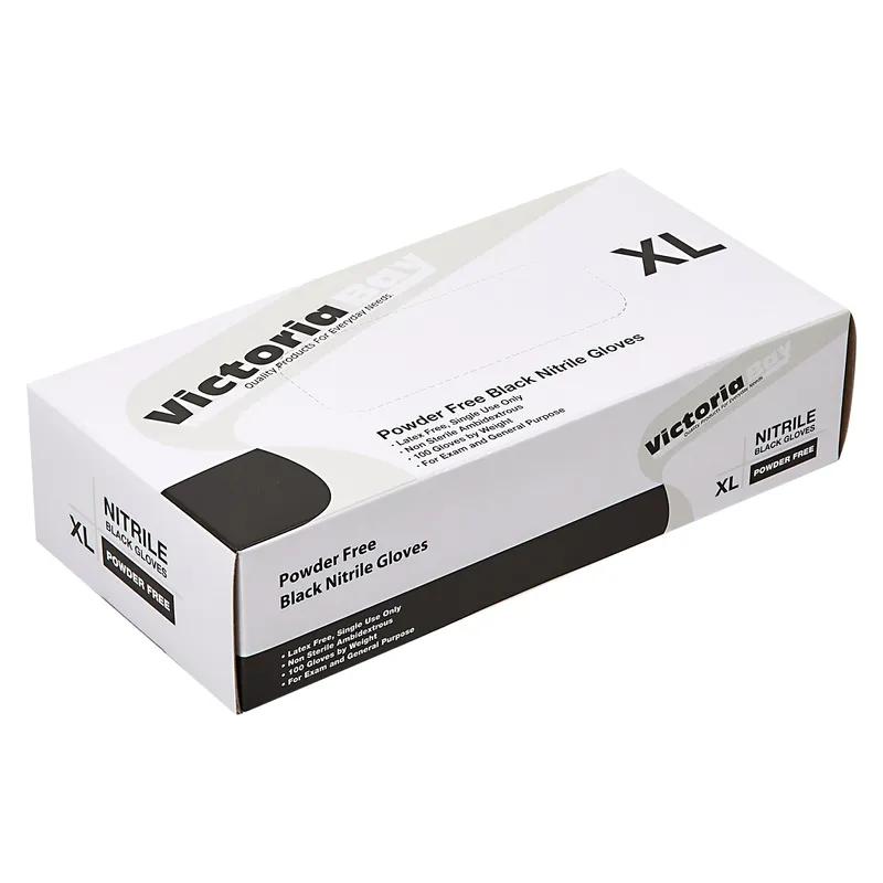 Victoria Bay Examination Gloves XL Black 3MIL Nitrile Rubber Disposable Powder-Free 1000/Case