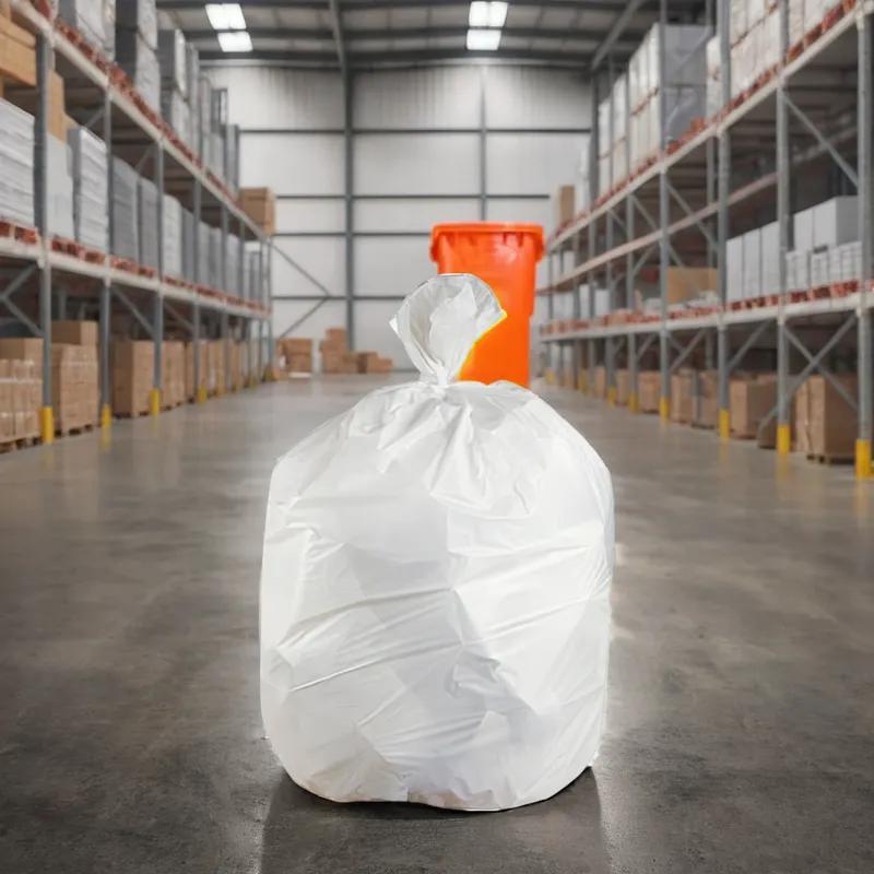 Can Liner 40X46 IN White Plastic 0.9MIL 100/Case