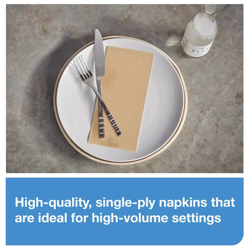 Dinner Napkins 17X15 IN 8.5X3.75 IN Natural Paper 1PLY Long Fold 1/8 Fold Refill Embossed 250 Count/Pack 12 Packs/Case