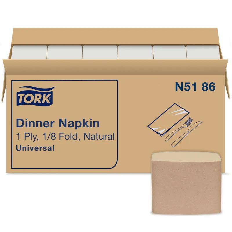 Dinner Napkins 17X15 IN 8.5X3.75 IN Natural Paper 1PLY Long Fold 1/8 Fold Refill Embossed 250 Count/Pack 12 Packs/Case