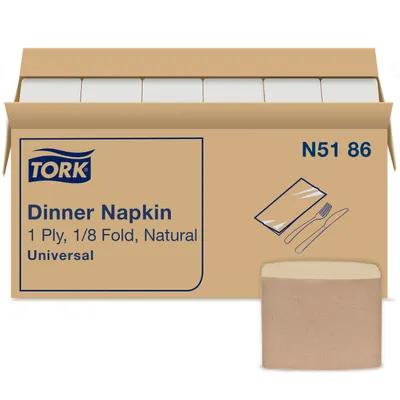 Dinner Napkins 17X15 IN 8.5X3.75 IN Natural Paper 1PLY Long Fold 1/8 Fold Refill 250 Count/Pack 12 Packs/Case