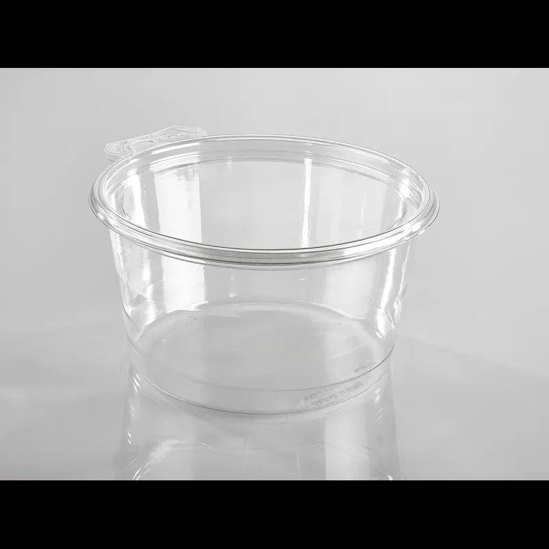 Fresh N' Sealed® Deli Container Hinged With Flat Lid 52 OZ PET Clear Round 150/Case