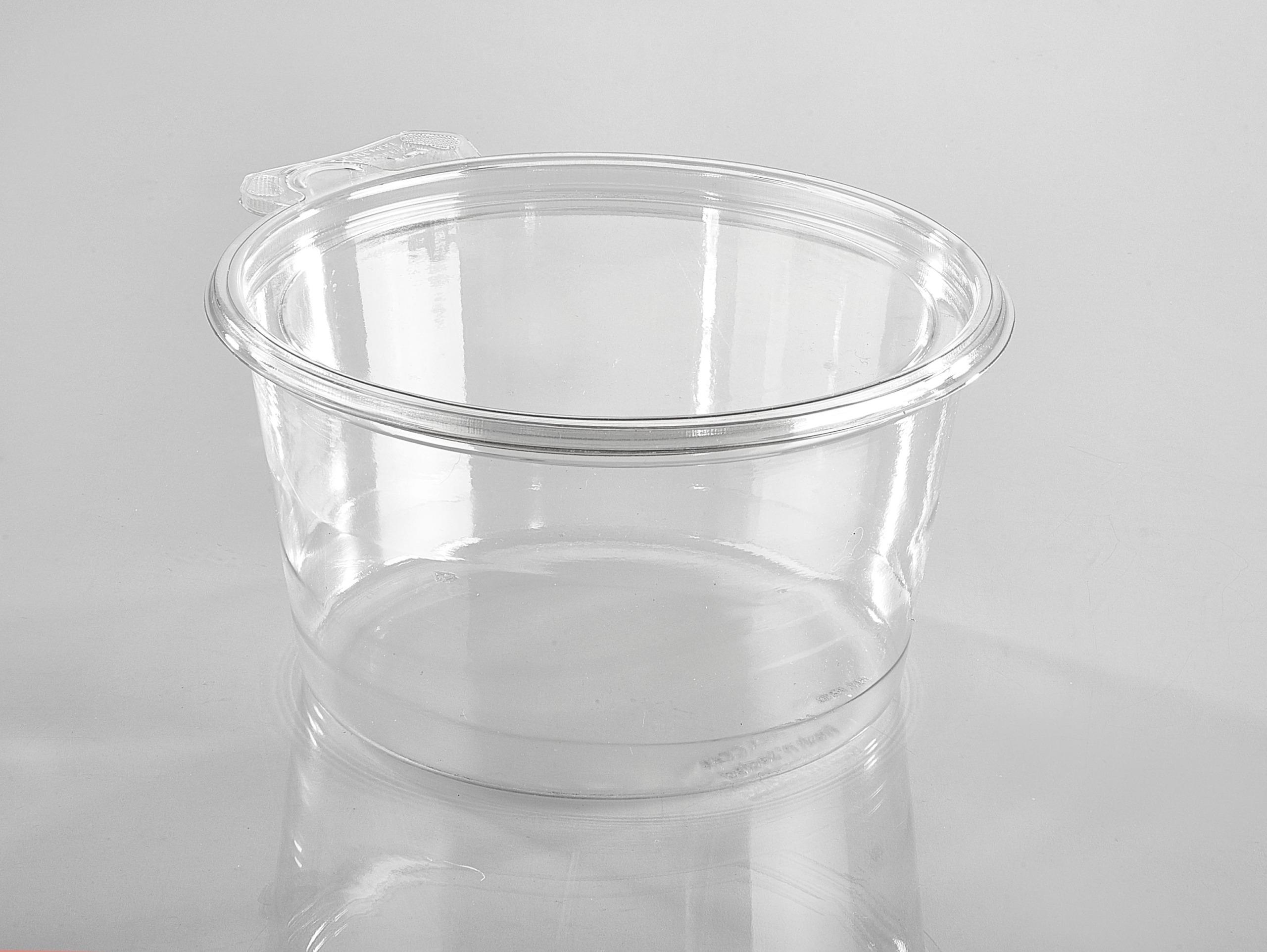 Fresh N' Sealed® Deli Container Hinged With Flat Lid 52 OZ PET Clear Round 150/Case