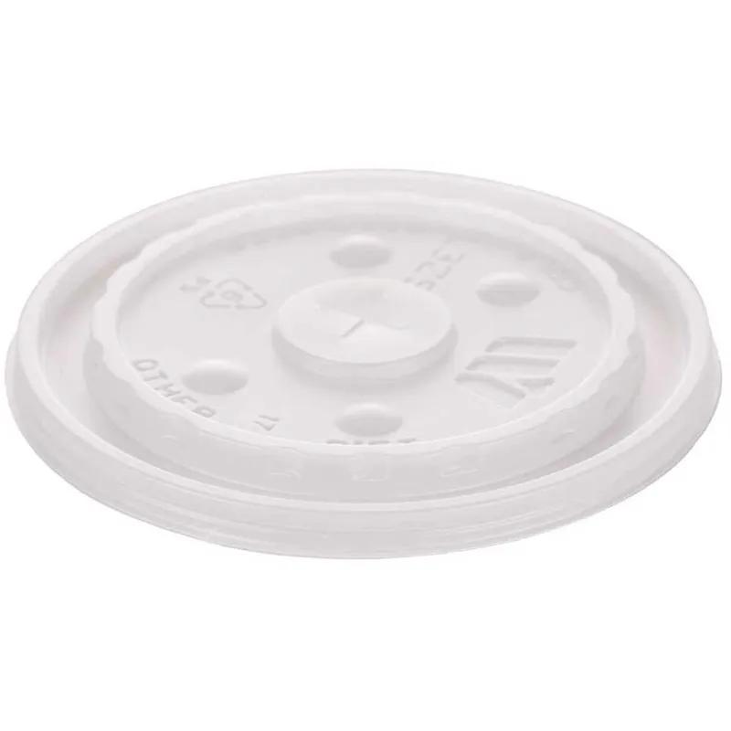 Lid Flat Plastic Translucent For 32 OZ Cup With Hole Identification 1000/Case